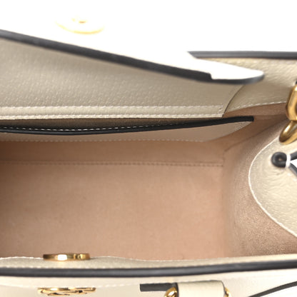 Gucci Textured Dollar Calfskin Web Small Diana Tote Bag Mystic White 5 of 9