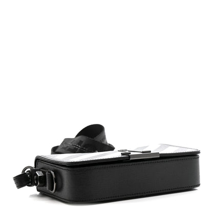 Off-White Saffiano Striped Mini Diag Binder Clip Bag Black White 4 of 11