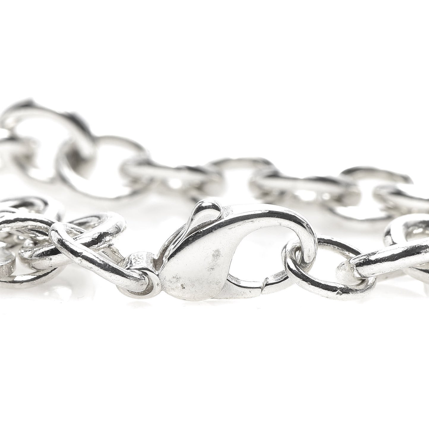 Sterling Silver Heart Tag Charm Bracelet