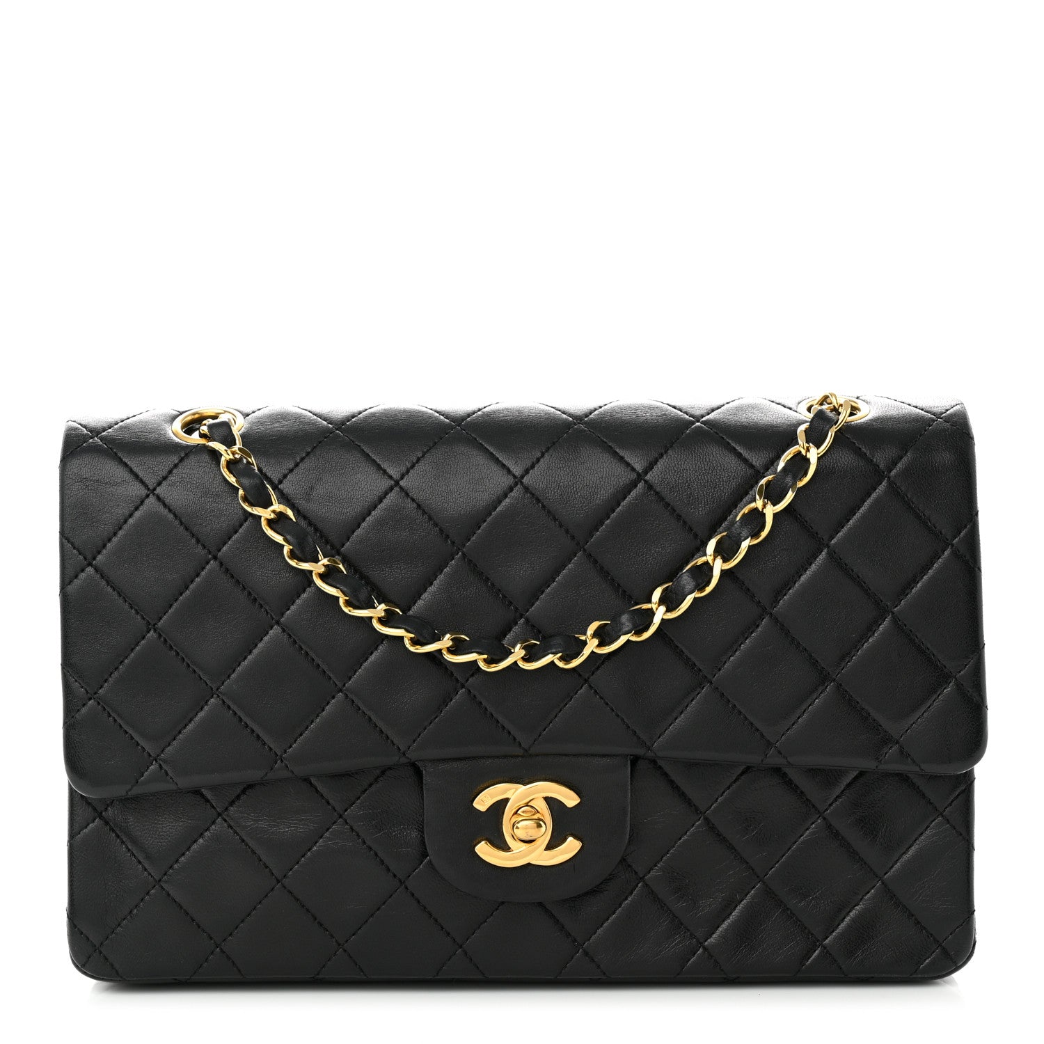 Chanel Lambskin Quilted Medium Double Flap Black 1 of 9