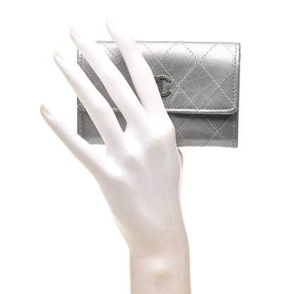 Chanel Metallic Calfskin Quilted Palette Card Holder Silver 2 of 8