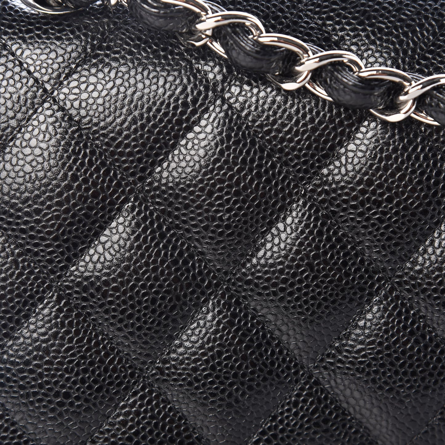 Caviar Quilted Jumbo Double Flap Black