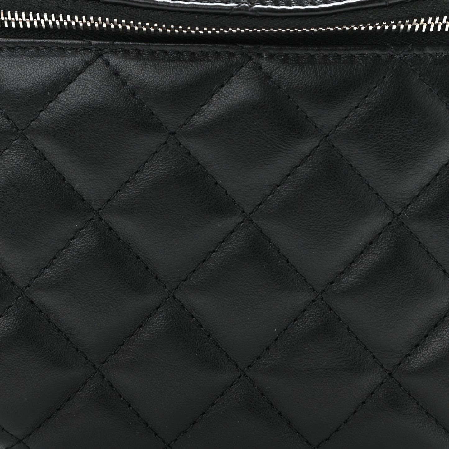 Lambskin Quilted Waist Belt Bag Black