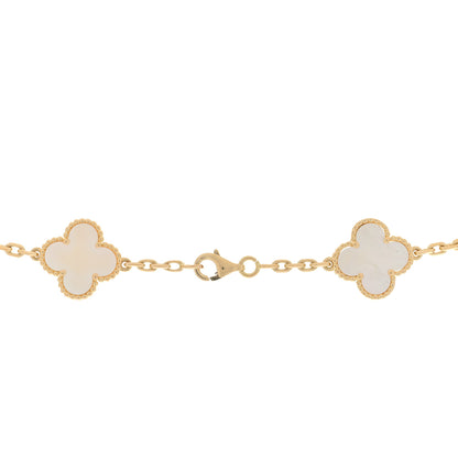 Van Cleef & Arpels 18K Yellow Gold Mother of Pearl 10 Motifs Vintage Alhambra Necklace 3 of 3