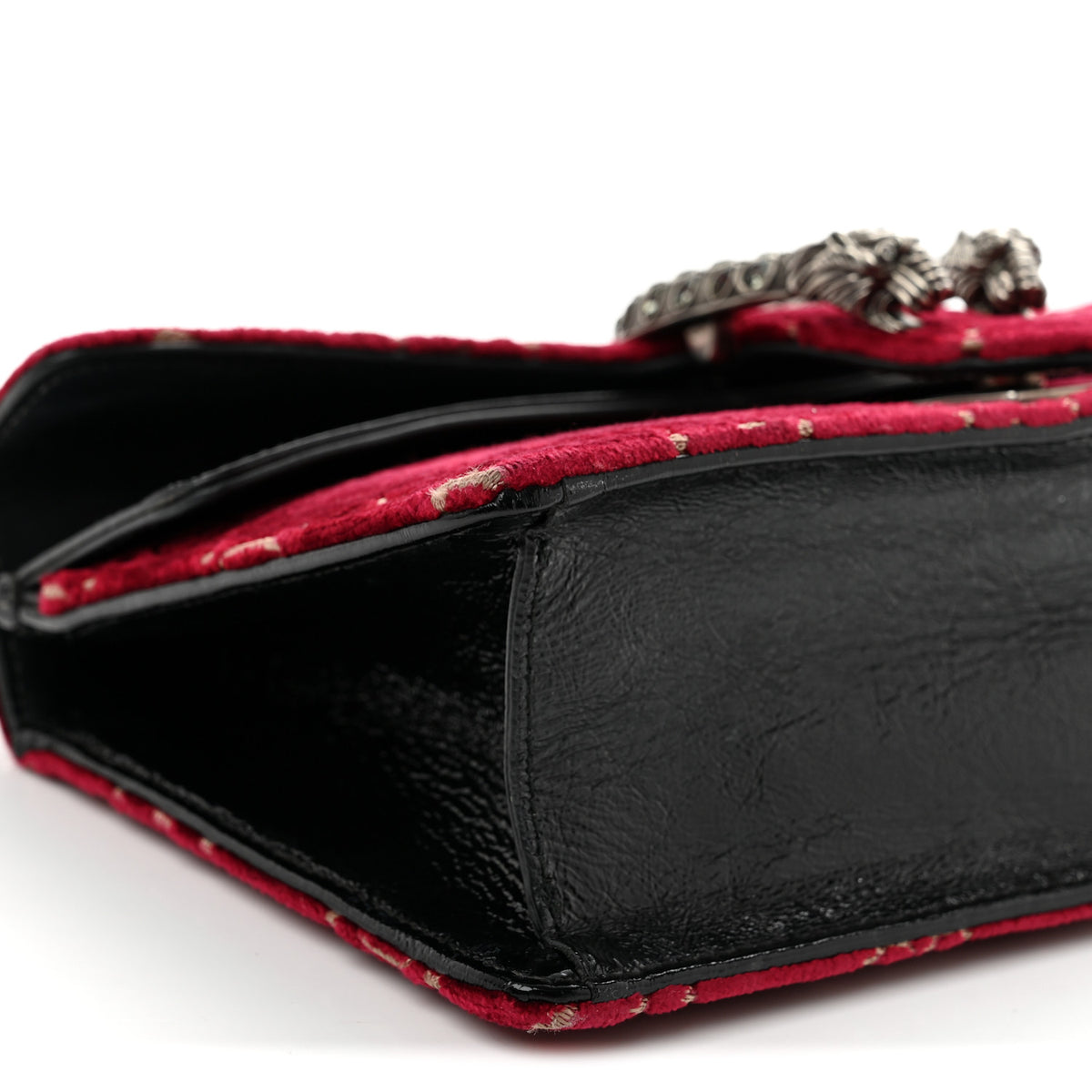 Velvet Skipper Crystal GG Monogram Small Dionysus Shoulder Bag Red Cipria Black Black Diamond