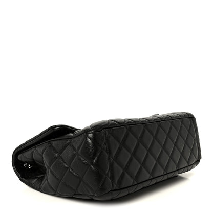 Chanel Calfskin Quilted XXL Travel Flap Bag Black 4 of 12