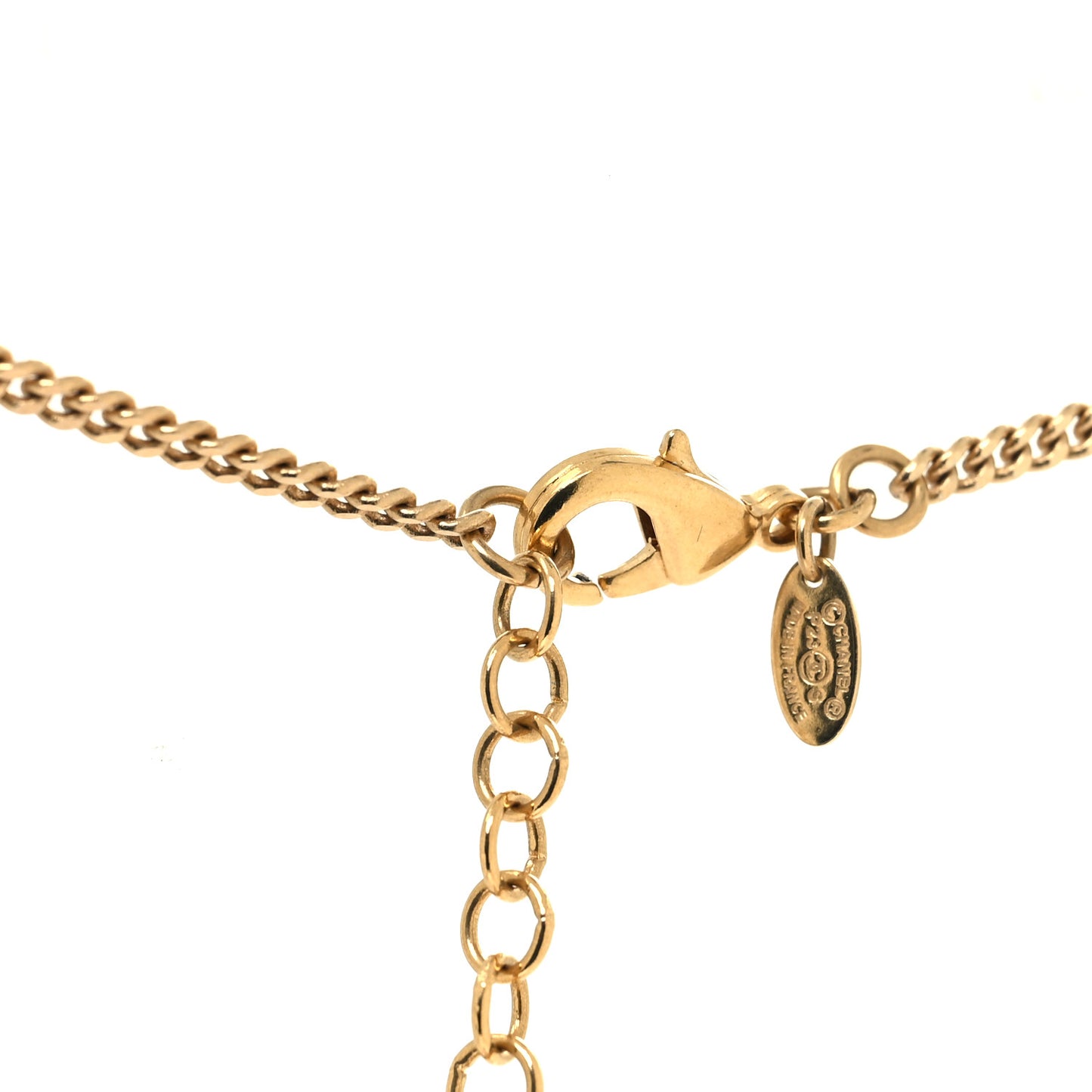 ID Dog Tag Charm Necklace Gold Black
