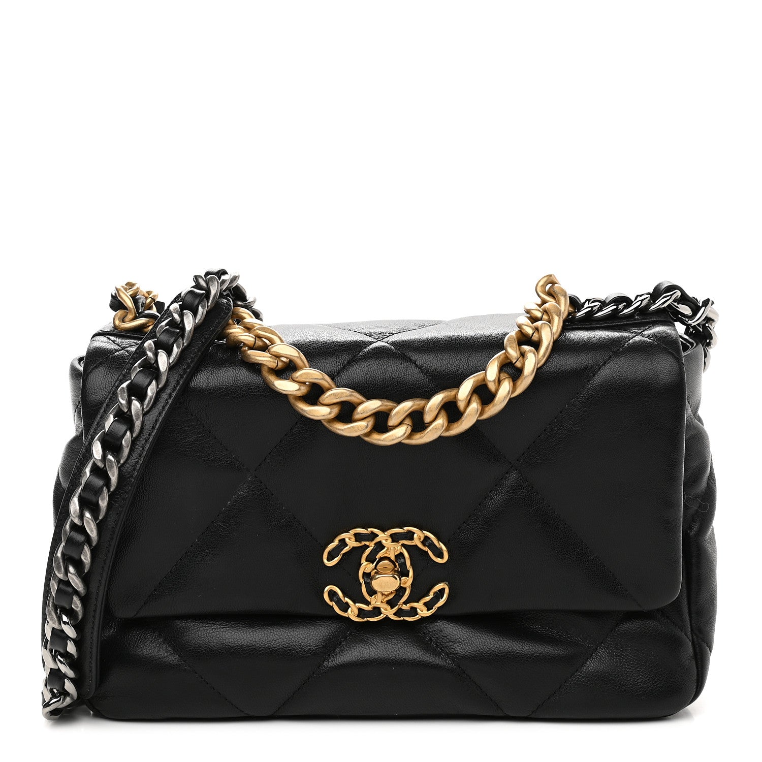 Chanel Goatskin Quilted Medium Chanel 19 Flap Black 1 of 9