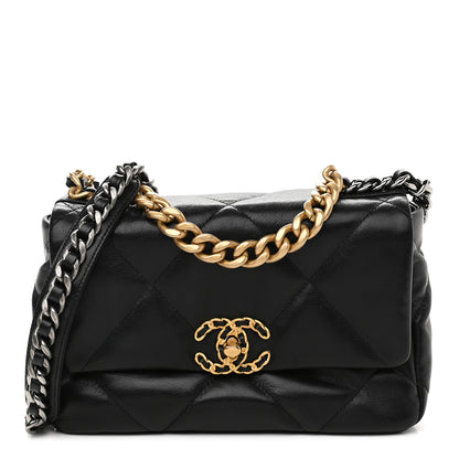 Chanel Goatskin Quilted Medium Chanel 19 Flap Black 1 of 9