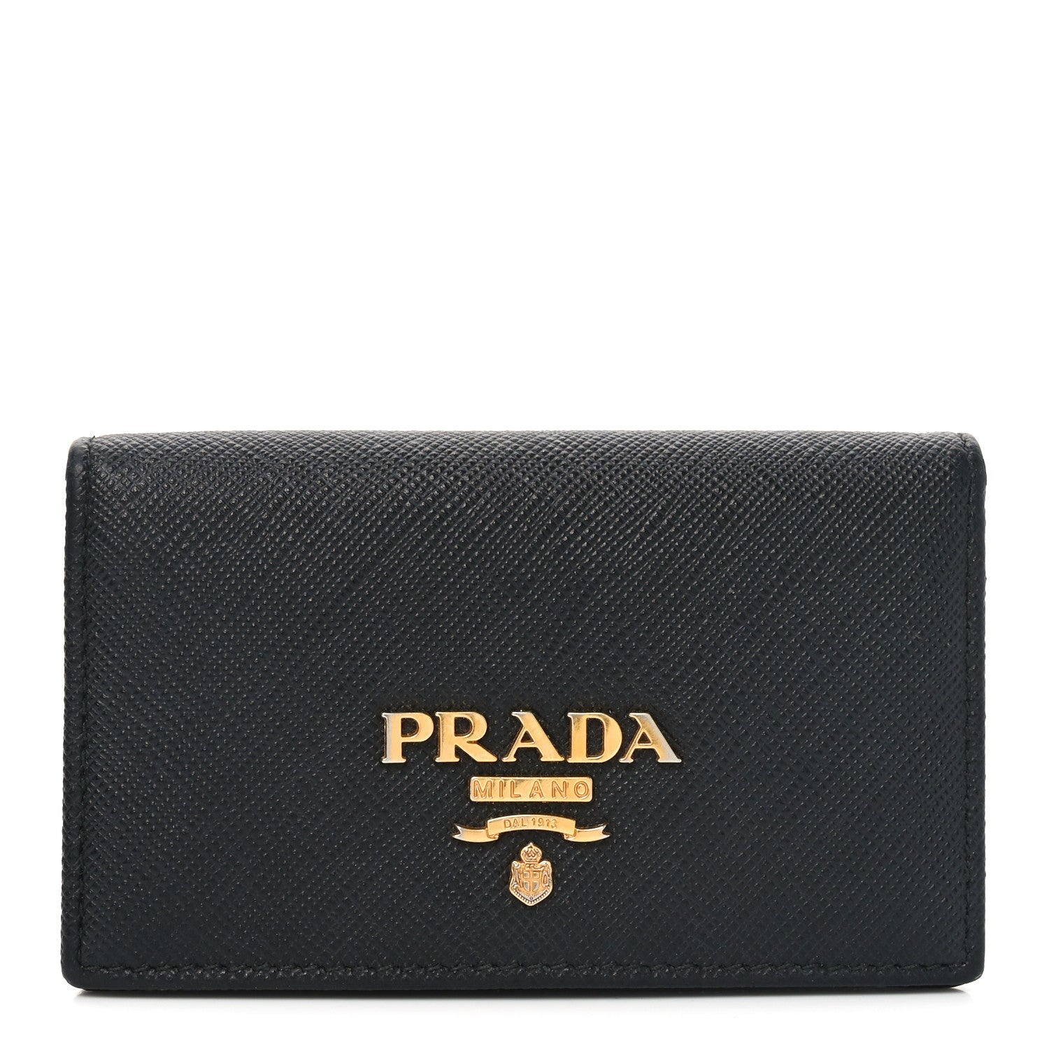 Prada Saffiano Flap Card Holder Black 1 of 7