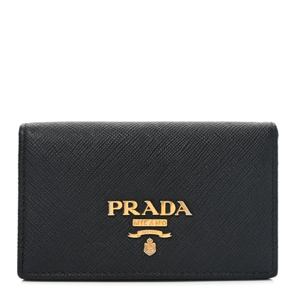Prada Saffiano Flap Card Holder Black 1 of 7