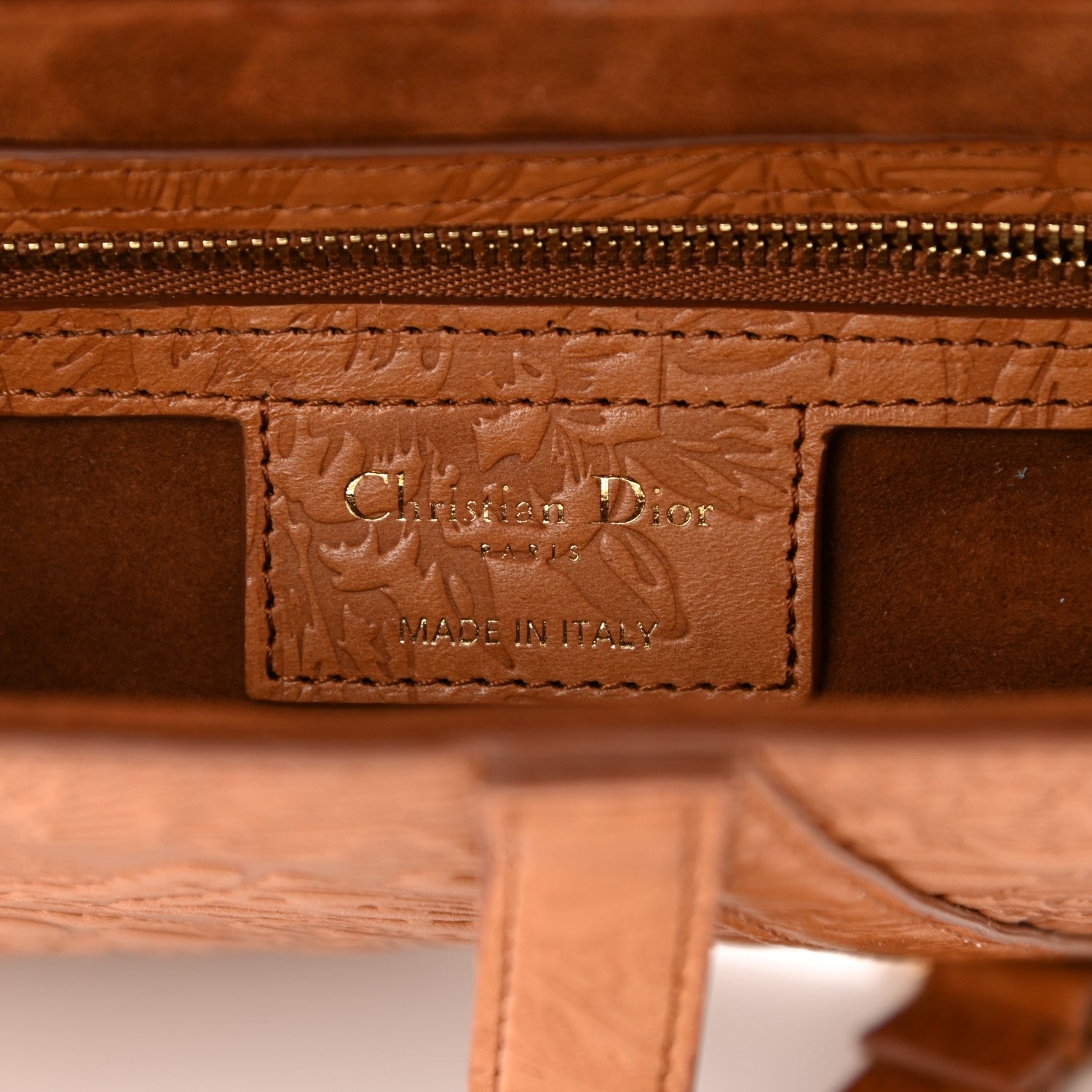 Christian Dior Calfskin Laser Cut Saddle Bag Brown Multicolor 6 of 8