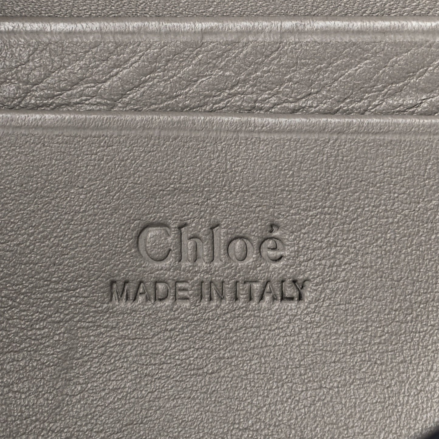Suede Calfskin Faye Wallet On Strap Motty Grey