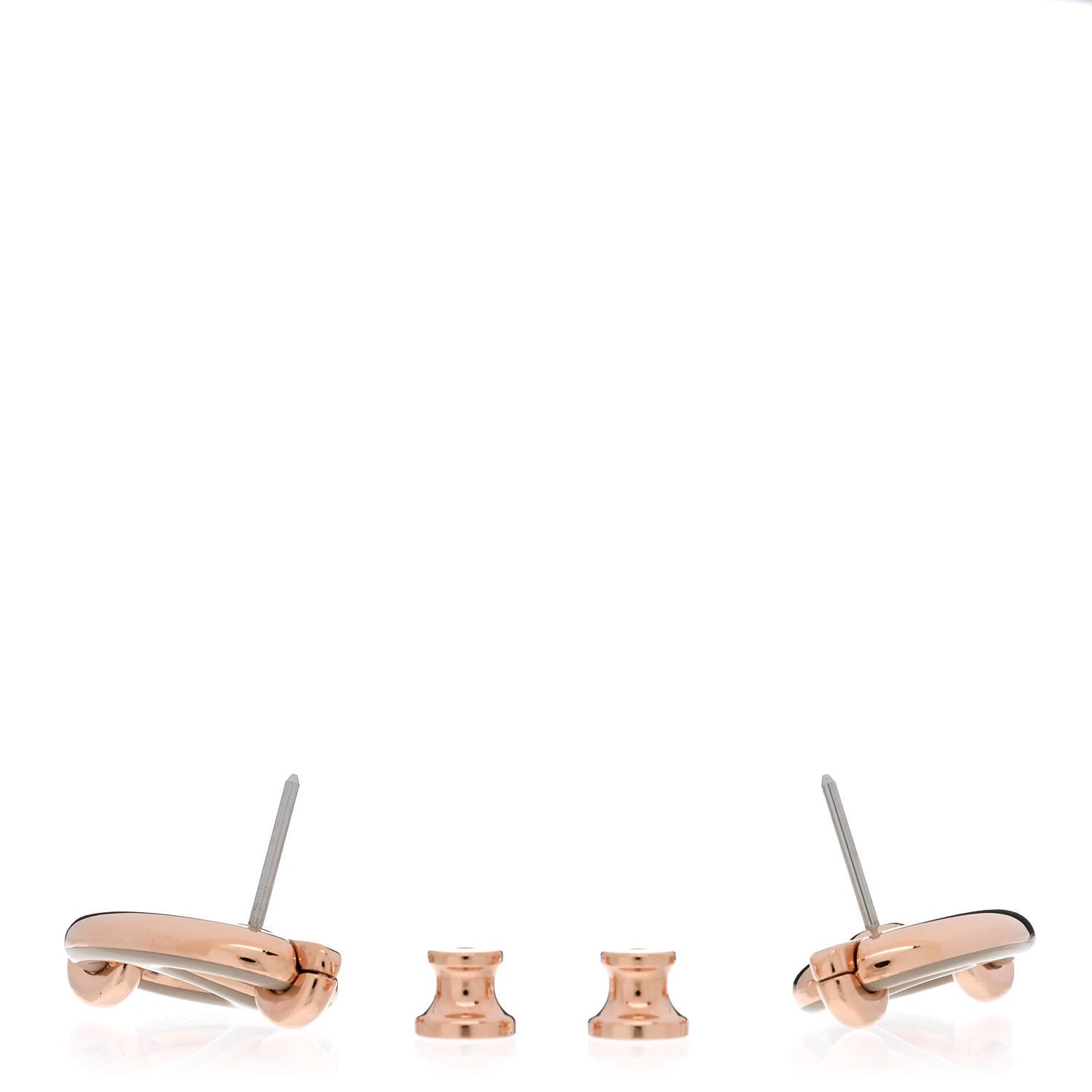 Enamel Mini Maillon Earrings Marron Glace