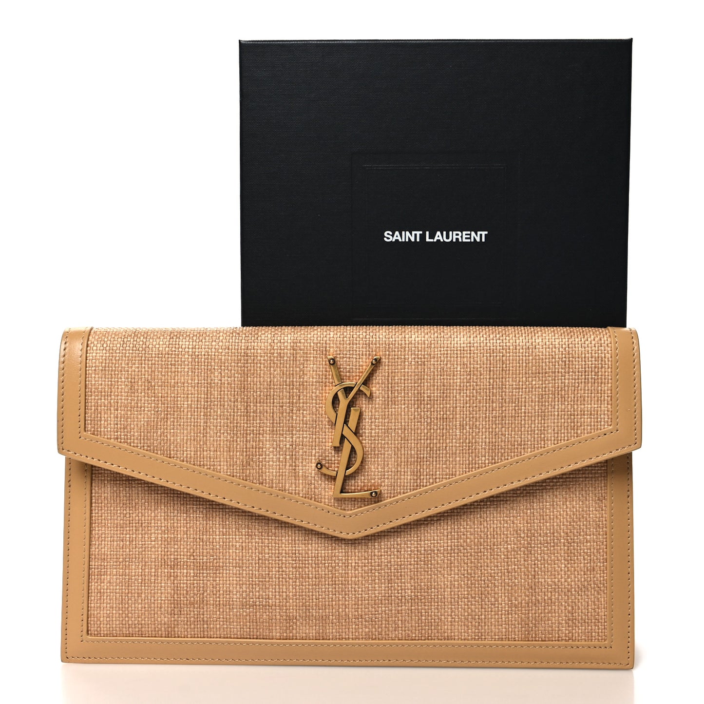 Micro Raffia Uptown Pouch Natural Hay Blush
