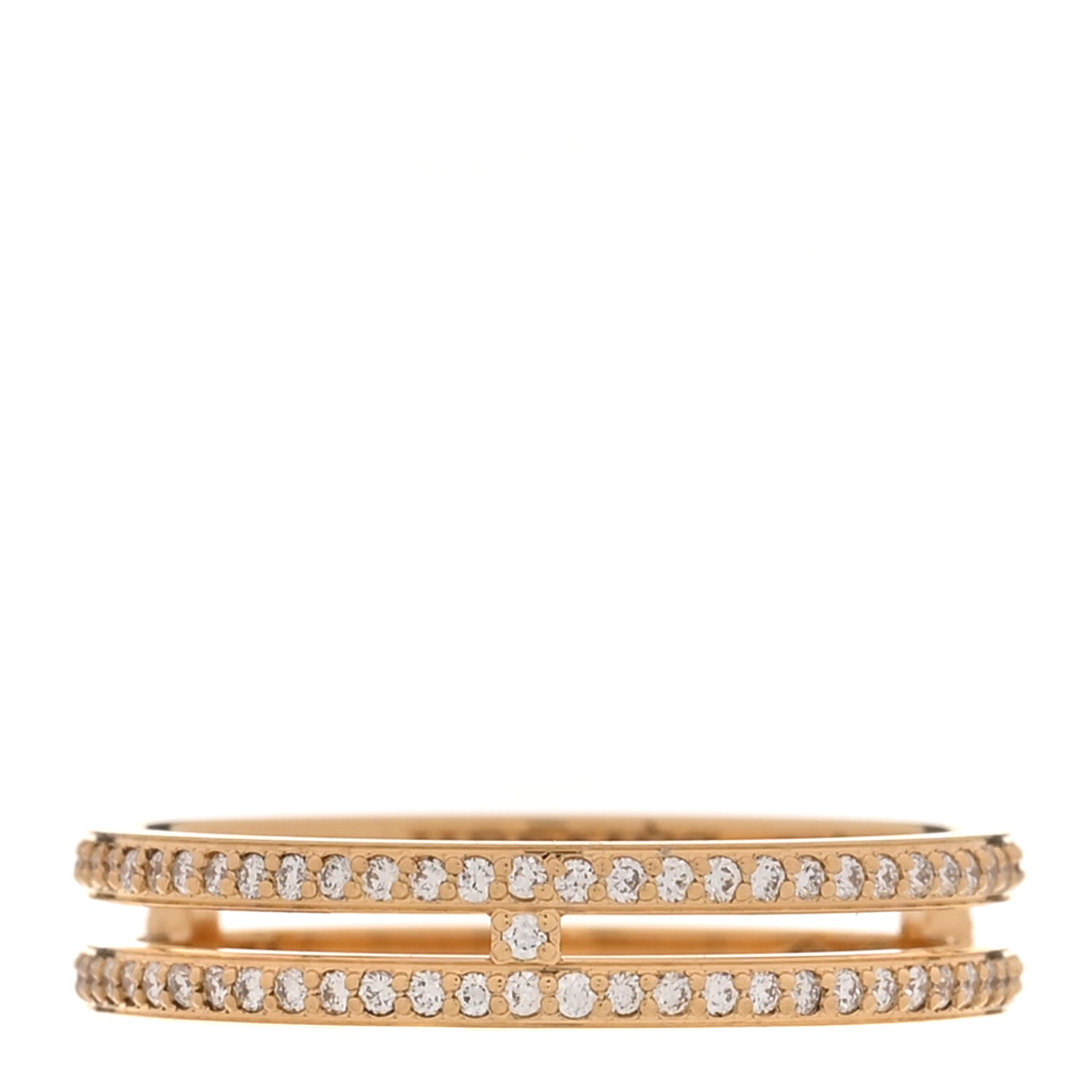Hermes 18K Rose Gold Diamond Ariane Wedding Band Ring 52 6 1 of 5