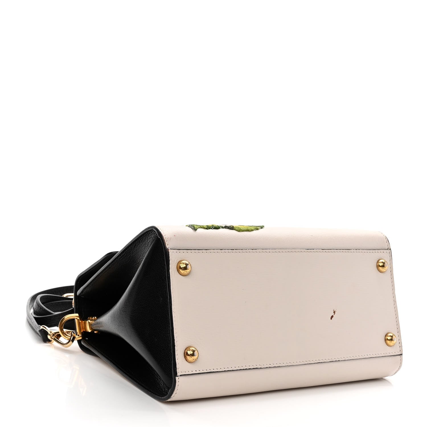 Dolce & Gabbana Calfskin Embroidered Welcome Satchel White 4 of 13