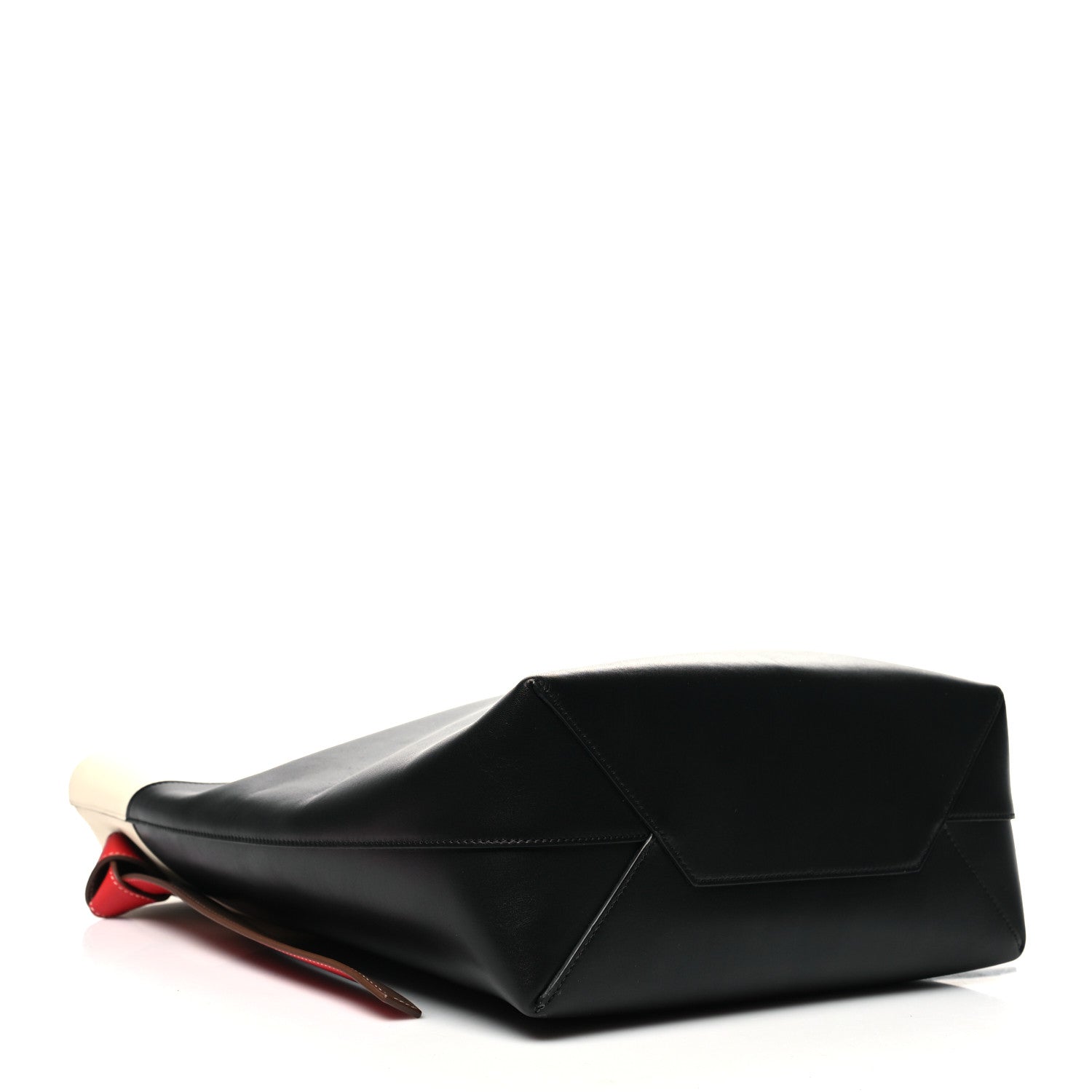 Celine Shiny Smooth Calfskin Twisted Cabas Ivory Black 5 of 12