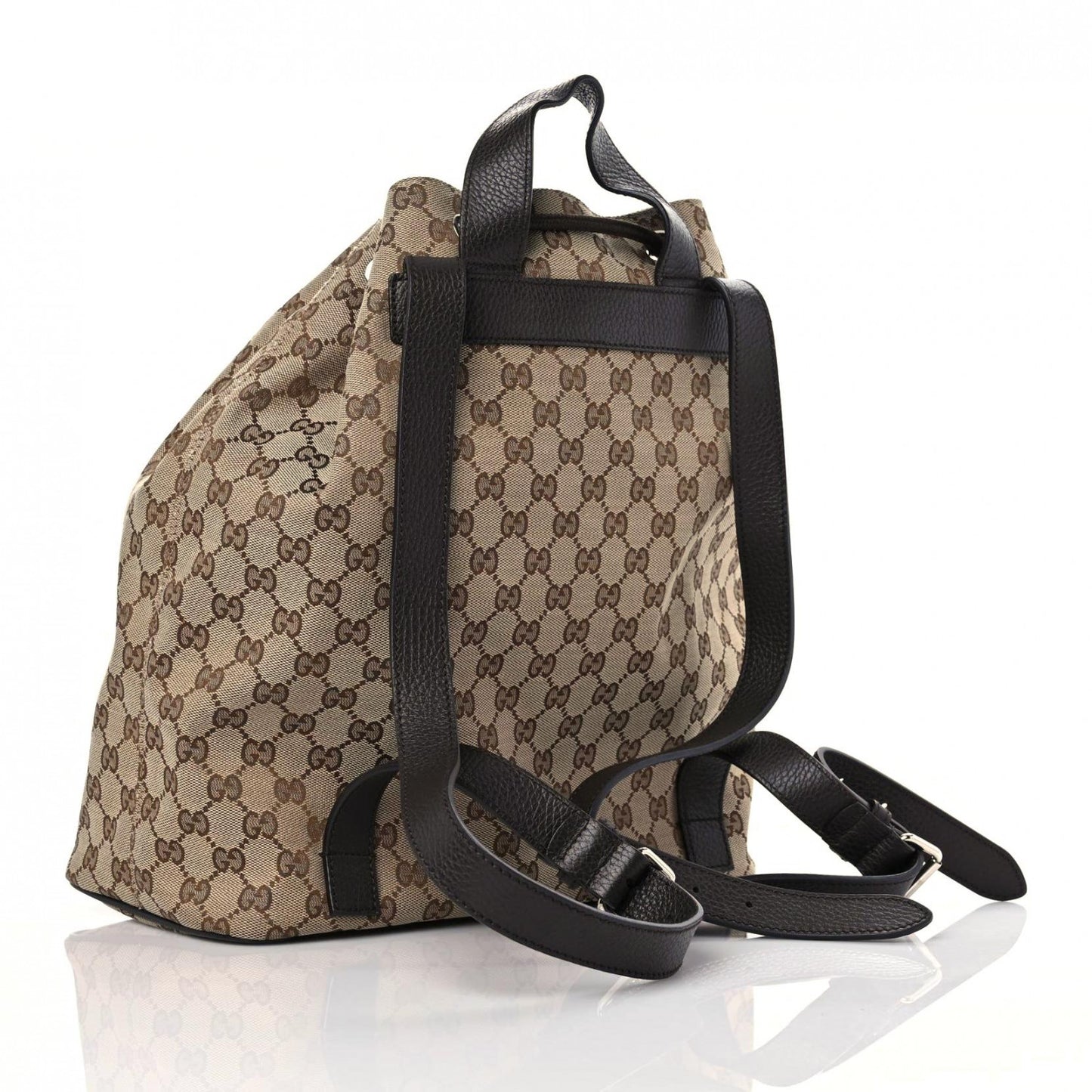 Monogram Dollar Calfskin O Drawstring Backpack Beige Ebony Testa di Moro Dark Chocolate