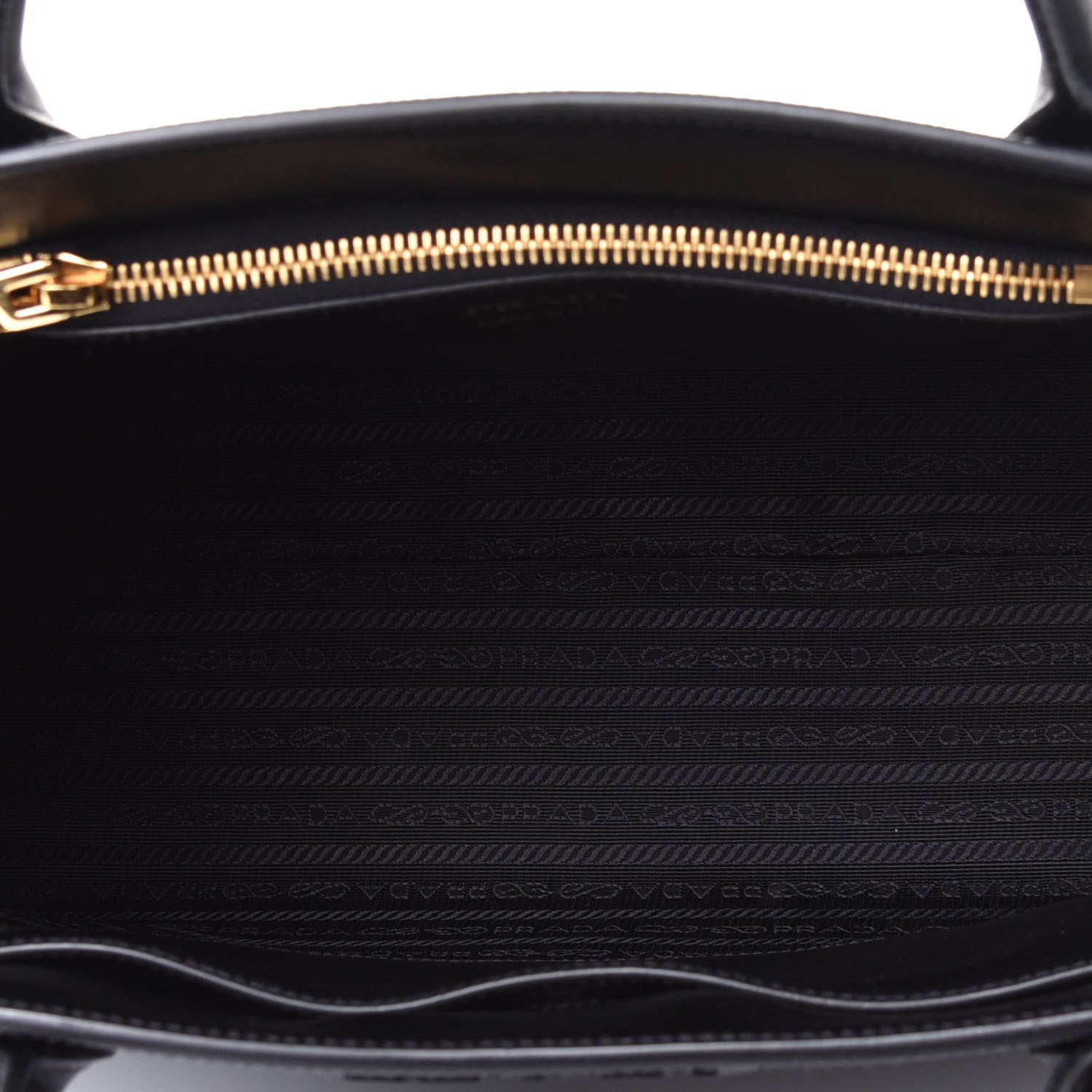 Prada Saffiano Cuir Calfskin Medium Monochrome Top Handle Tote Black 4 of 4