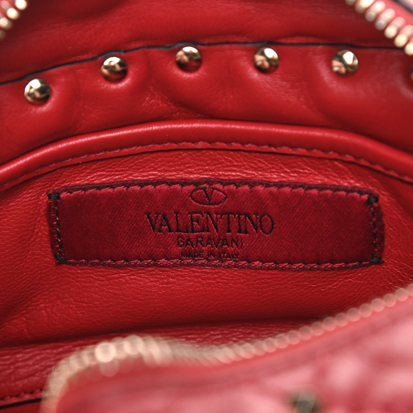 Nappa Rockstud Spike Camera Bag Rosso Valentino