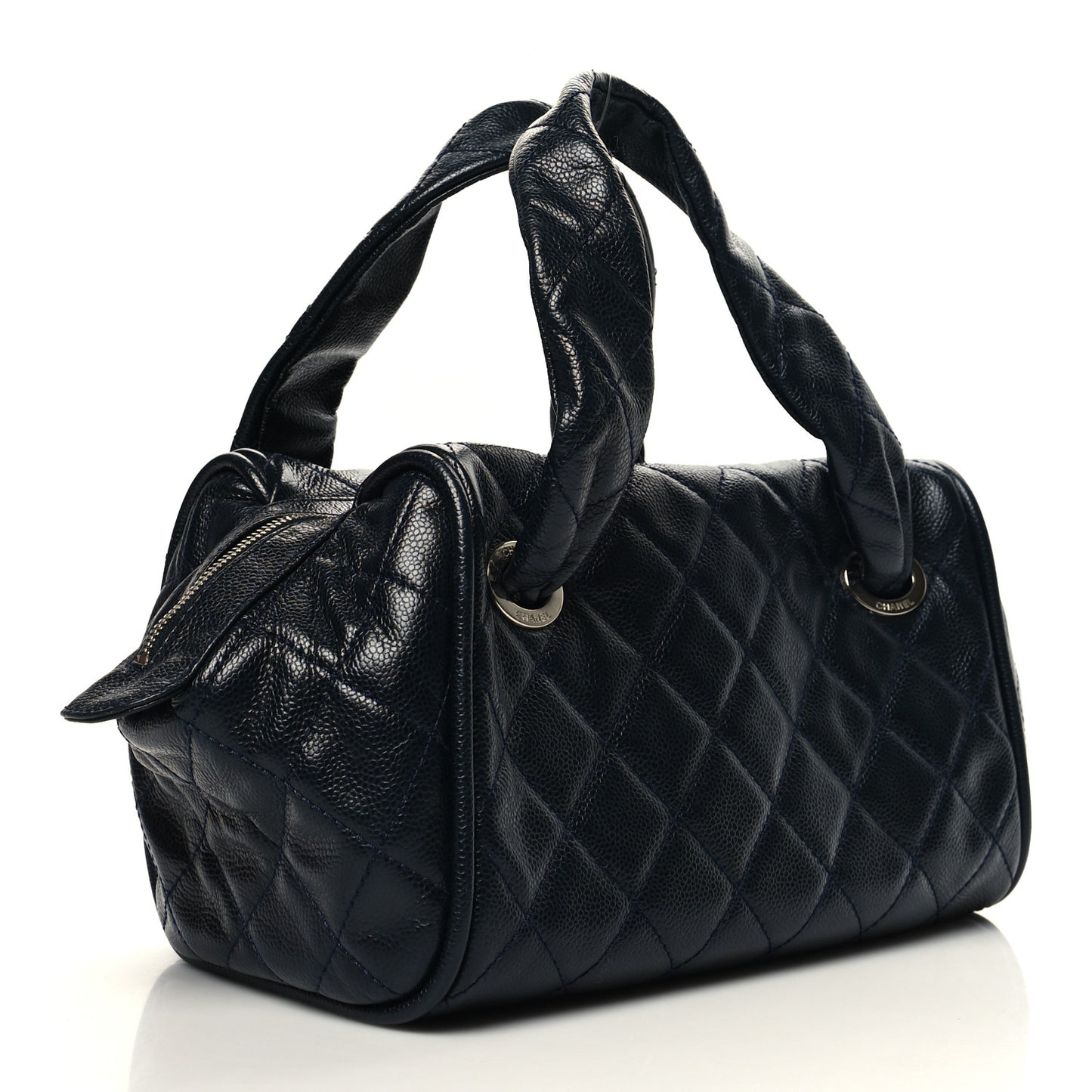 Caviar Quilted CC Timeless Bowler Navy