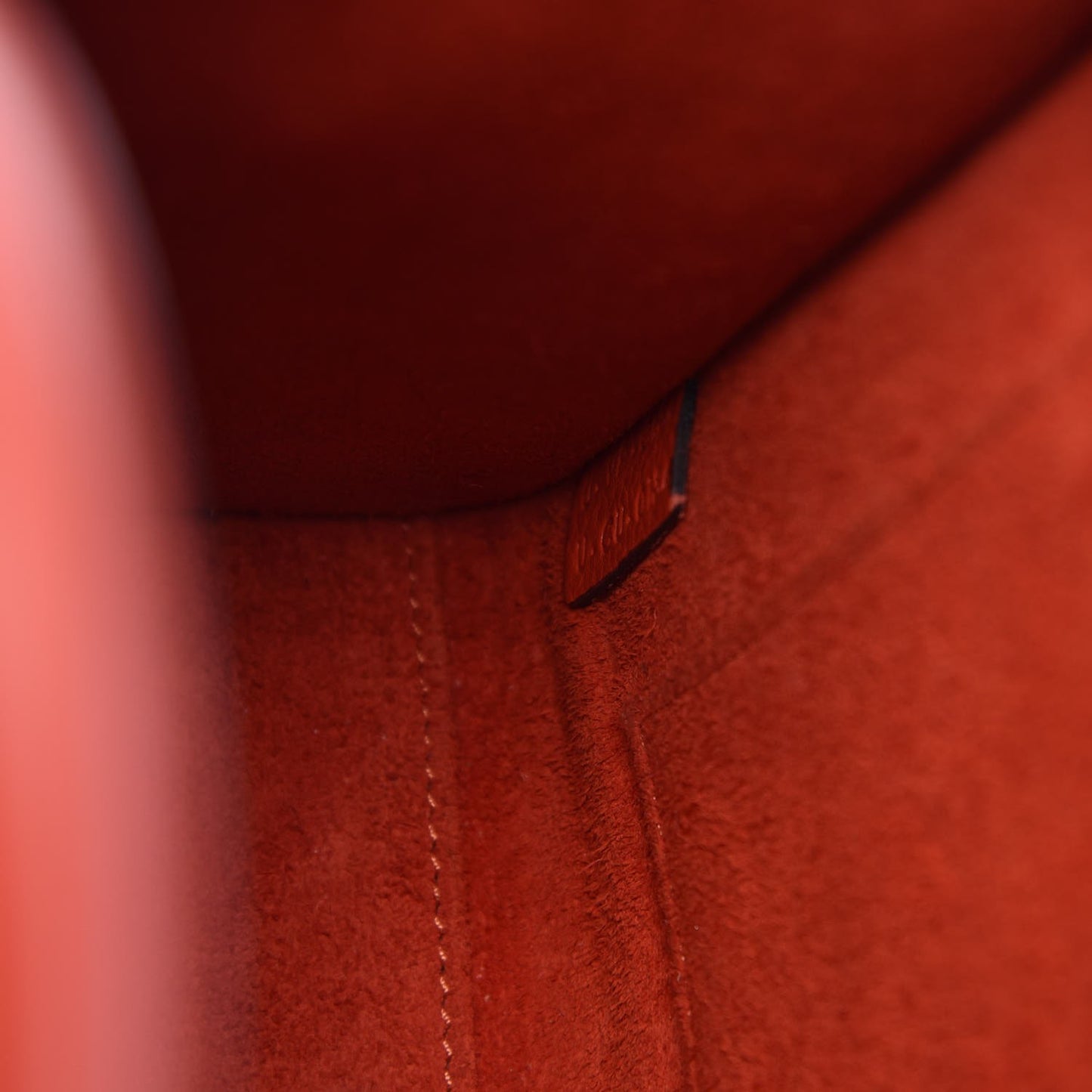 Drummed Calfskin Nano Luggage Vermillion