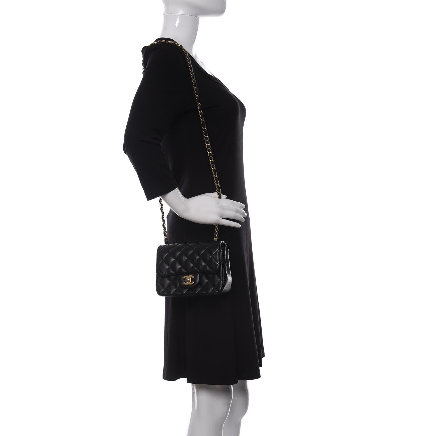 Chanel Lambskin Quilted Mini Square Flap Black 2 of 11