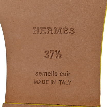 Hermes Epsom Oran Sandals 37.5 Jaune Pollen 7 of 8