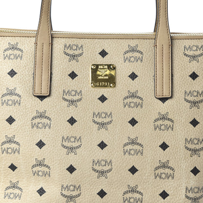 MCM Visetos Shopping Tote Beige 9 of 9