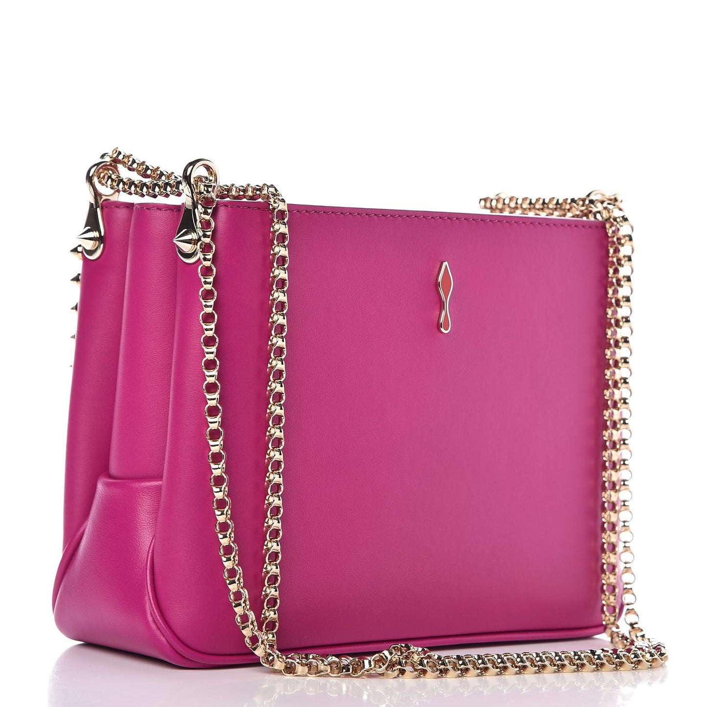 Calfskin Spiked Tribouli Crossbody Pink