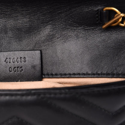 Gucci Calfskin Matelasse Super Mini GG Marmont Shoulder Bag Black 12 of 13