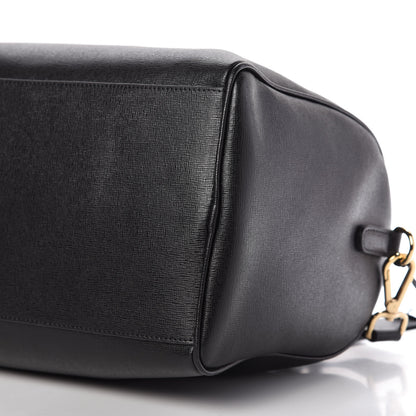 Versace Saffiano Calfskin Palazzo Duffle Bag Black 7 of 10