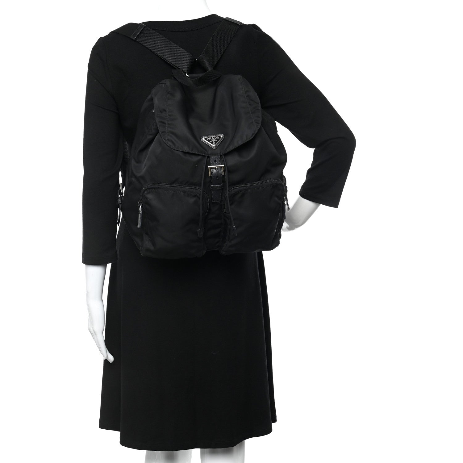 Prada Nylon Vela Large Backpack Black 2 of 22