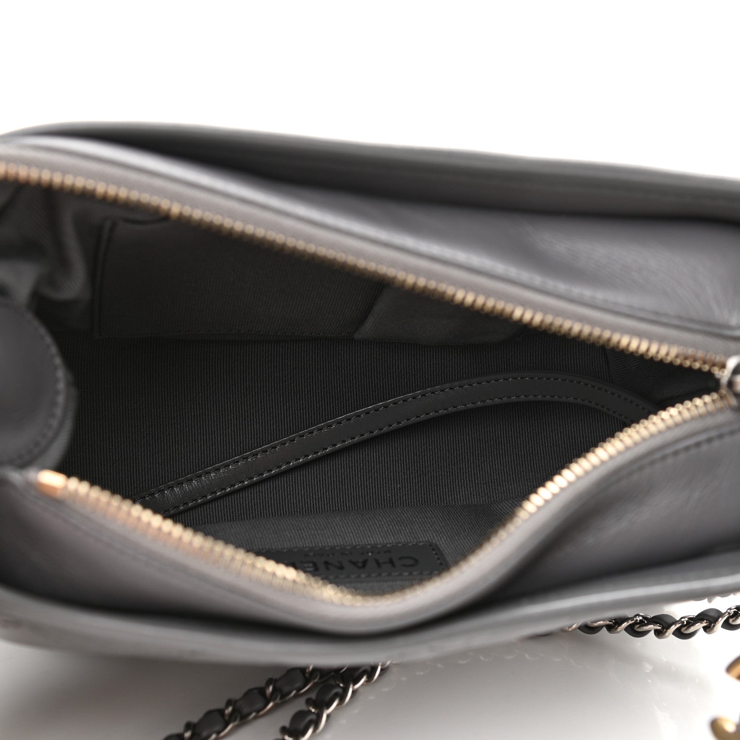 Chanel Aged Calfskin Quilted Small Gabrielle Hobo Dark Grey 5 of 11