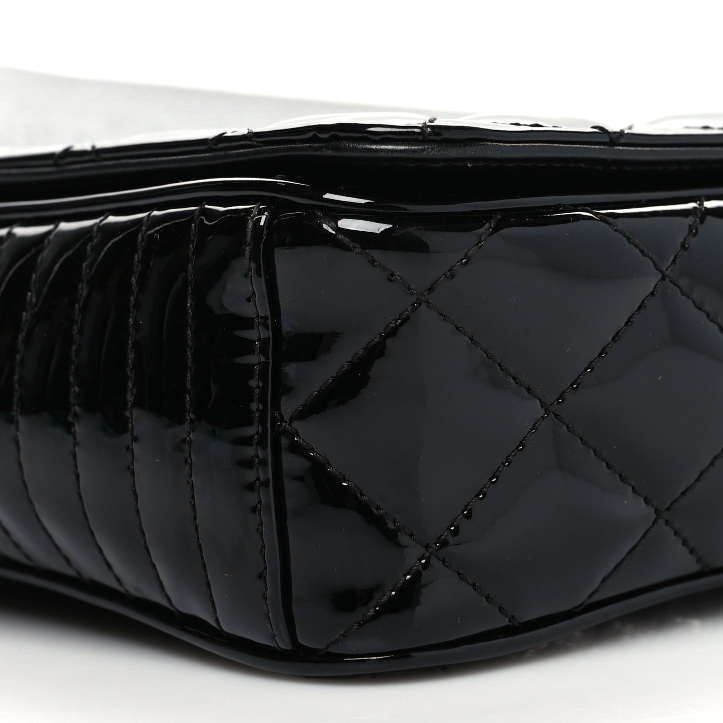 Patent Quilted Medium Coco Boy Flap Black