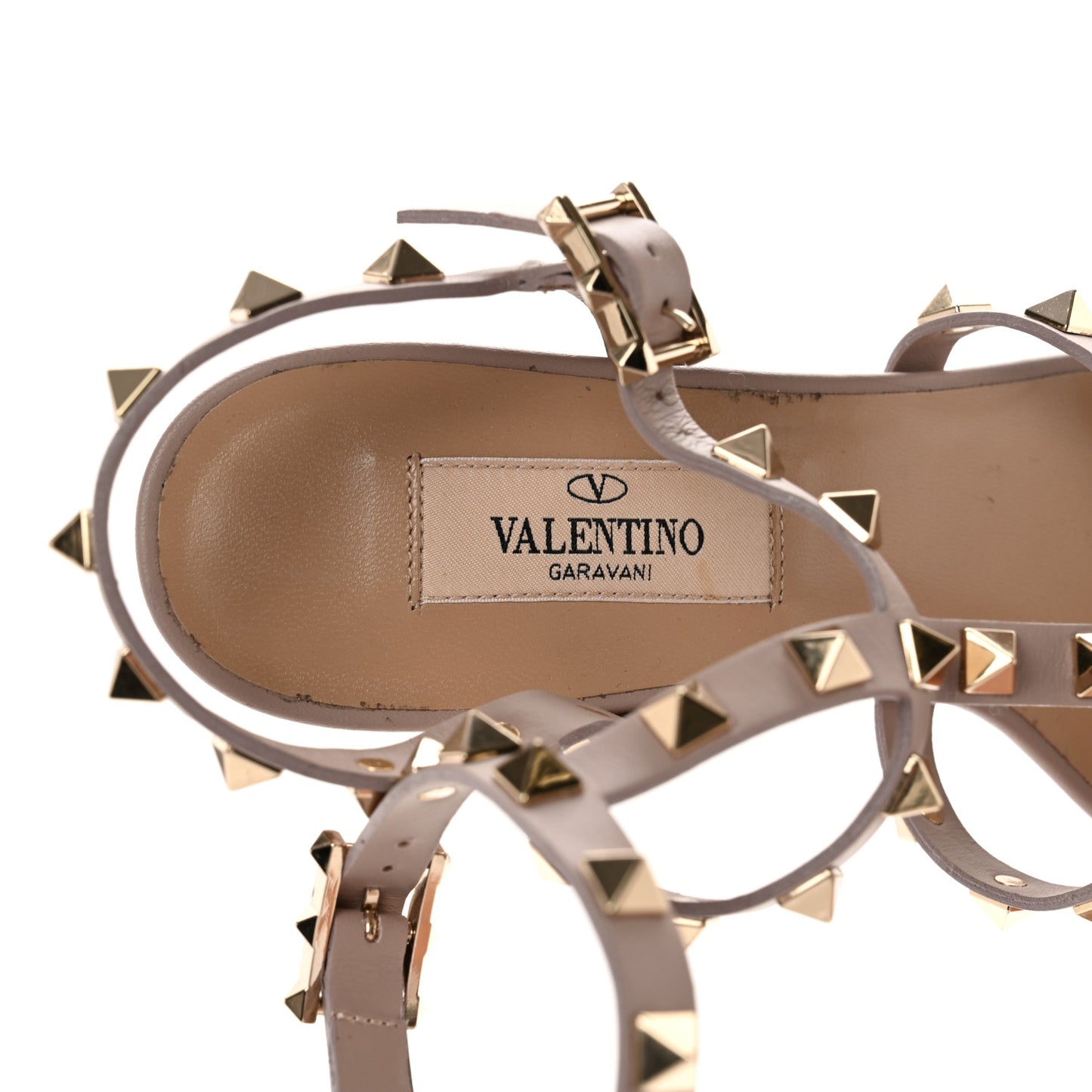 Calfskin Rockstud 60mm City Sandals 36 Poudre