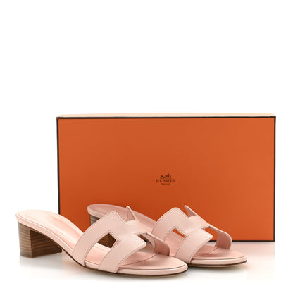 Hermes Epsom Oasis Sandals 37.5 Rose Aube 10 of 10