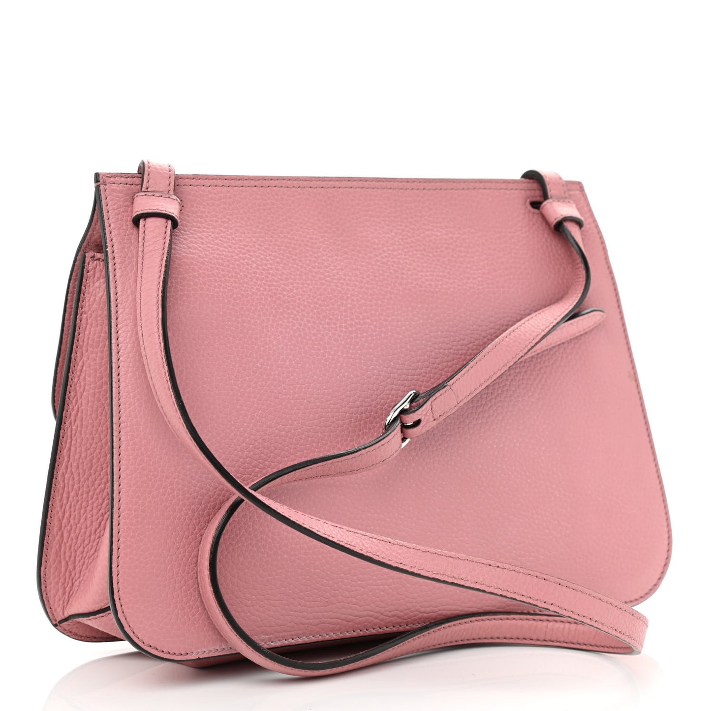Cellarius Calfskin Medium Bamboo Daily Flap Shoulder Bag Carmine Rose