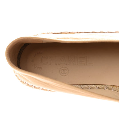 Chanel Lambskin CC Camellia Stud Espadrilles 38 Beige Black 7 of 11