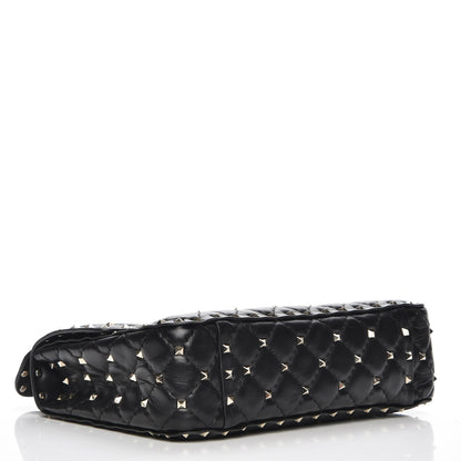 Valentino Garavani Lambskin Medium Rockstud Spike Shoulder Bag Black 5 of 7