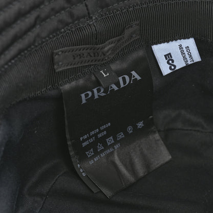Prada Re-Nylon Rubber Logo Mens Bucket Hat L Black 8 of 8