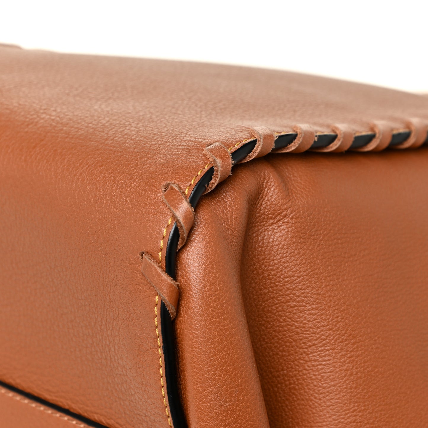 Calfskin Laced Hammock Shoulder Bag Tan