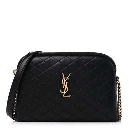 Saint Laurent Lambskin Quilted Gaby Zipped Pouch Black 1 of 10