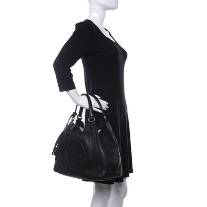 Gucci Pebbled Calfskin Medium Soho Shoulder Bag Black 2 of 11