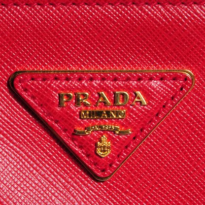 Prada Saffiano Small Galleria Double Zip Tote Fuoco 12 of 12