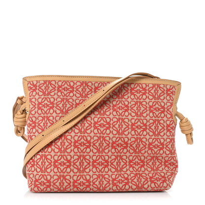 Loewe Jacquard Anagram Calfskin Mini Flamenco Knot Clutch Red Warm Desert 1 of 8