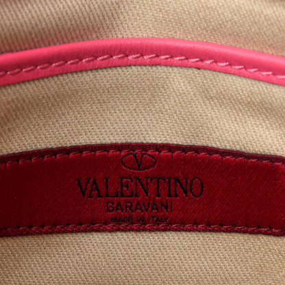 Valentino Garavani Vitello Colorblock Medium Free Rockstud Flip Lock Crossbody Bag Shadow Pink Optic White 5 of 9