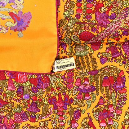 Hermes Silk Legende Moghole Scarf 90 Safran Rose Indien Violet 4 of 4