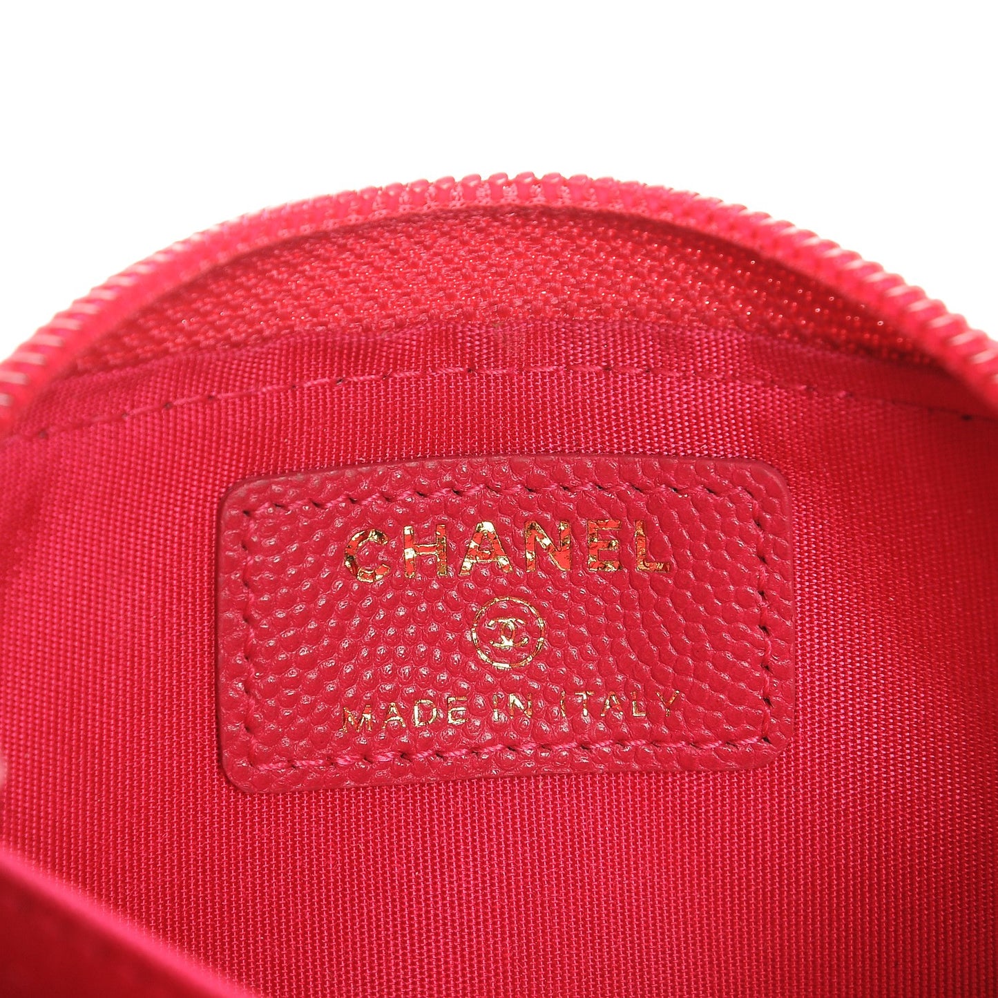 Caviar Quilted Boy Zip Around Coin Purse Wallet Fuchsia